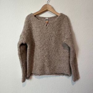 Bonton Girls Brown Wool Blend Buttoned Keyhole Pullover Sweater Youth Size 10